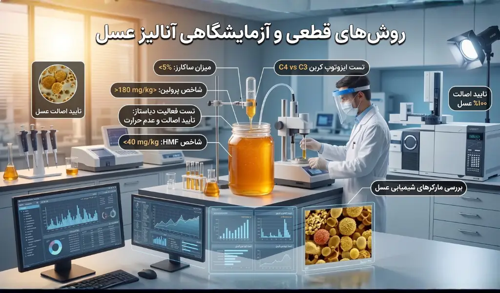 روش‌های قطعی و آزمایشگاهی آنالیز عسل